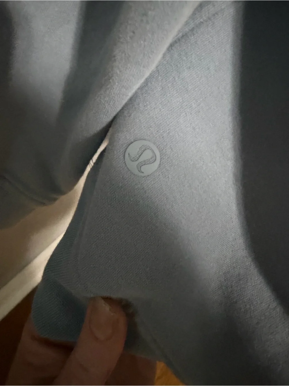 Lululemon All Yours Hoodie Chambray Logo Hooded Athletic Sweater Size 8.